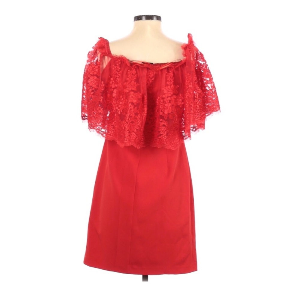 BADGLEY MISCHKA RED MIDI DRESS SIZE 4 - Picture 7 of 9